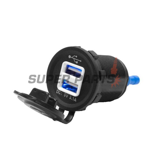Αντάπτορας USB -4 RIDE- 12V, 2xUSB (3.1A), 2 pin - universal