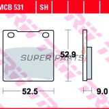 Τακάκια φρένων -TRW- MCB531, Kawasaki Z, ZR, ZRX, ZX, ZX-12R, ZX-7R, ZXR, ZZR 1979-2006; Suzuki GS, GSF, GSX, GSX-R, RF, RG, RGV, SV, TL, VX 1983-2011