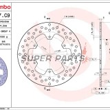 Δίσκος φρένου -BREMBO- 68B407C9, Yamaha FZR600 Genesis, FZS600 Fazer, RD500LC, SRX600, TDM850/900, TRX850, XJ600 Diversion, XT660R/x/Tenere, YZF600R Thunder Cat, YZF1000R Thunder Ace, YZF750R/SP/R7, YZF-R1 1000