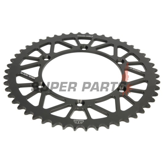 Πίσω γρανάζι -JT- JTA460,50BLK, 50 δόντια, μαύρο, αλουμινίου, Kawasaki KDX 200 1984-1985, 1987-1988, 1995, 1997-1998, 2000, 2002-2004, 2006, KX 250 2004-2017, KX 450 2006-2020, KX 500 1989, 1993, 1996, 2000-2004