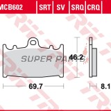 Τακάκια φρένων -TRW- MCB602SRQ, Kawasaki GPZ, KLZ, VN, ZR, ZX, ZX-6R, ZX-9R, ZXR, ZZR 1989-2019; Suzuki GSF, GSR, GSX, GSX-R, RGV, SV 1988-2017