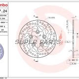 Δίσκος φρένου -BREMBO- 68B40724, Kymco Grand Dink 250, Kymco Yup 250 (2001-2005)
