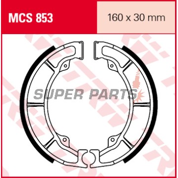 Σιαγόνες φρένων -TRW- MCS853, 160x30mm, Kawasaki EL Eliminator, ER/EX Ninja 500, GPZ, KLF Bayou, W650/W800, Z/ZL/ZR series (1978-2017)