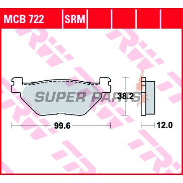 Τακάκια φρένων -TRW- MCB722SRM, sintered, Yamaha TMAX/XP 500/530 (2001-2019)