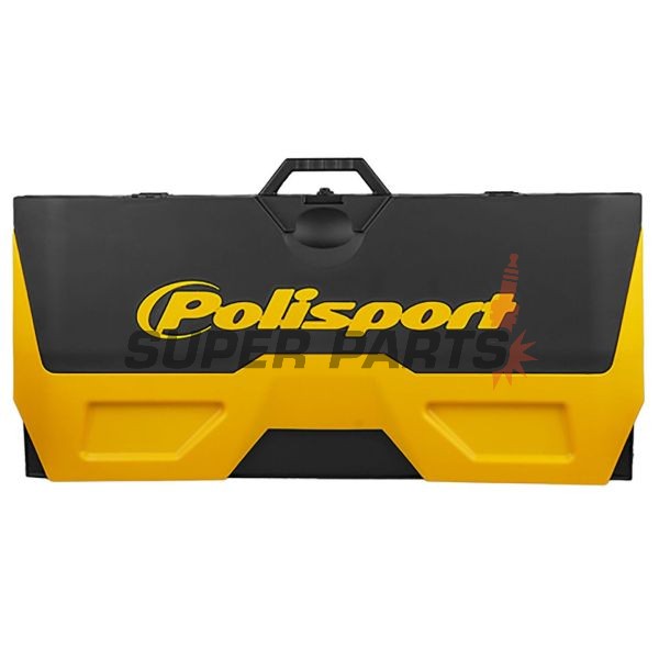 Χαλάκι μοτοσυκλέτας -POLISPORT- μαύρο/κίτρινο, λαστιχένιο, διπλωμένο