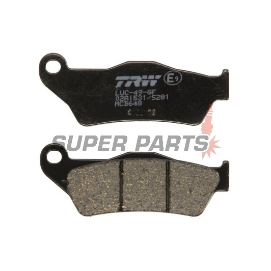Τακάκια φρένων -TRW- MCB648, Alfer 250, Aprilia MX/Mana/Pegaso/RST, ATK Cross/Enduro, BMW G450X/HP2, Ducati Monster, Gas Gas EC, Husqvarna SM/TE/WR, KTM Adventure/EXC/SX, Moto Guzzi Stelvio, Yamaha TT/Majesty
