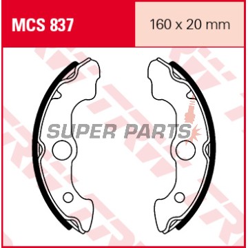 Σιαγόνες φρένων -TRW- MCS837, 160x30mm, Honda TRX Fourtrax 70/300FW/350/400 Rancher-Foreman/450 Foreman/500FA/650 Rincon (1986-2009)