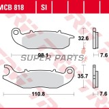 Τακάκια φρένων -TRW- MCB818SI, Derbi Mulhacen 125, Terra 125/125 Adventure, Honda CRF250L, CRF250M