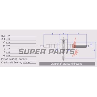 Στροφαλοφόρος άξονας -ATHENA-, Aprilia RS 50 2006-2010, RS4 50 2011-2014, RX 50 2006-2014, SX 50 2006-2014, Derbi GPR 50 2004/2006-2014, Senda 50 2005-2013, Gilera RCR 50 2013-2018, SMT 50 2013-2018