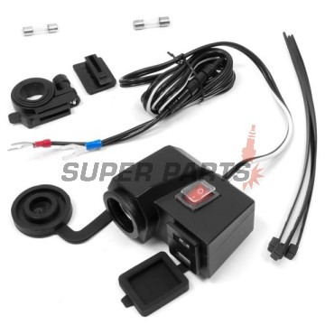 Αντάπτορας USB με αναπτήρα -4 RIDE- 12V, 2xUSB (3.1A) + βολτόμετρο - universal