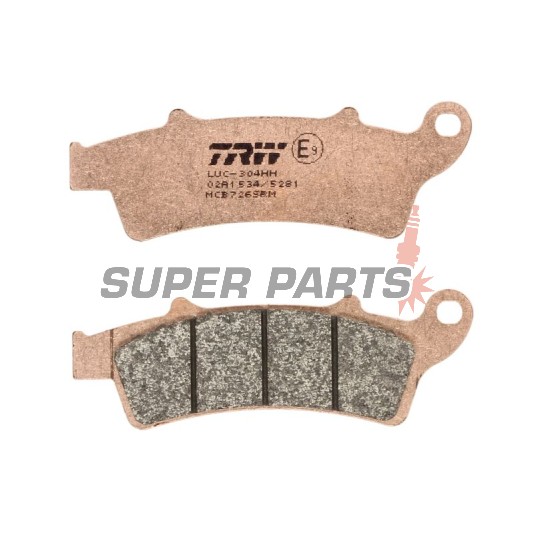 Τακάκια φρένων -TRW- MCB726SRM, sintered, Aprilia Atlantic/Scarabeo/Sportcity (125-500, 2003-2015); Kymco People 125i GT; Malaguti Madison 250/400; Peugeot Elyseo 125; Piaggio Beverly 350