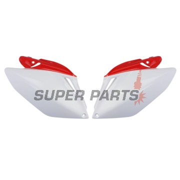 Πίσω πλαϊνά πλαστικά -POLISPORT- κόκκινο/λευκό, HONDA CRF 250 2006-2008