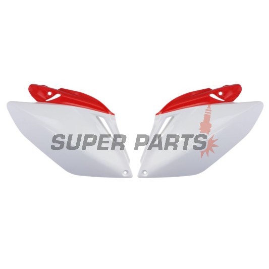Πίσω πλαϊνά πλαστικά -POLISPORT- κόκκινο/λευκό, HONDA CRF 250 2006-2008