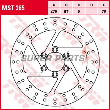 Δίσκος φρένου -TRW- MST365, Husqvarna TE 250 (2014-2018), Suzuki VS 1400 Intruder GL/GLP/GLF (1987-2003)