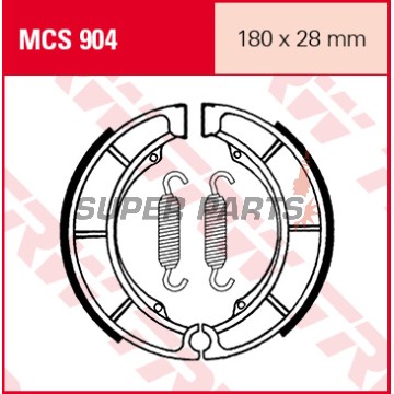 Σιαγόνες φρένων -TRW- MCS904, 180x28mm, Suzuki GSX400S Sport (1986-1987)