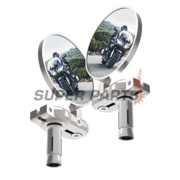 Καθρέφτες άκρων τιμονιού -OXFORD- Bar End Mirrors, ασημί, σετ