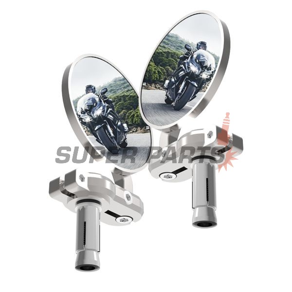 Καθρέφτες άκρων τιμονιού -OXFORD- Bar End Mirrors, ασημί, σετ