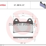 Τακάκια φρένων -BREMBO- 07BB1907, Aprilia/BMW/Ducati/KTM/Moto Guzzi/Yamaha/Suzuki/Husqvarna/Benelli/Cagiva/MV Agusta 250-1200cc (1990-2010)