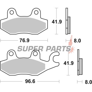 Τακάκια φρένων -BREMBO- 07YA22SA, Cagiva Canyon/Elefant/Gran Canyon/Navigator, CPI XS250, Daelim Roadwin 125, Hyosung MS3 125/250, Kawasaki Ninja 250R (1990-2010)