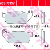 Τακάκια φρένων -TRW- MCB753SV, Harley Davidson XL Sportster, Custom, Roadster, Nightster, Forty Eight, Seventy Two, Iron - 883/1200cc, 2004-2013