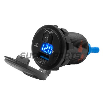 Αντάπτορας, αναπτήρας τσιγάρων -4 RIDE- 12V, USB 3.0 + βολτόμετρο, 2 pin - universal