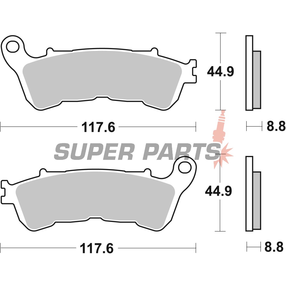 Τακάκια φρένων -BREMBO- 07HO57SA, Harley XL 883-1200 Iron/Forty Eight/Seventy Two, Honda CB/CBF/CBR/CTX/NC/NT/VFR/XL 500-1300 Hornet/Integra/Varadero/V-Tech, Suzuki UH/VLR/VZR 125-1800 Intruder/Burgman
