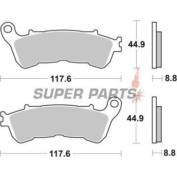 Τακάκια φρένων -BREMBO- 07HO57SP, Harley Davidson Sportster Iron 883/Forty-Eight/Seventy-Two, Honda CB Hornet/CBF/CBR/NC/Deauville/VFR/Varadero/Transalp, Suzuki Intruder 1800/Burgman 125