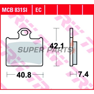 Τακάκια φρένων -TRW- MCB831EC, Husqvarna CR/TC 65-85, KTM Freeride 250R/350, KTM SX/SXS 85BW (2011-2020)