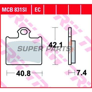 Τακάκια φρένων -TRW- MCB831EC, Husqvarna CR/TC 65-85, KTM Freeride 250R/350, KTM SX/SXS 85BW (2011-2020)