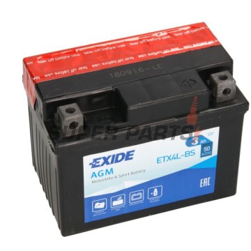 Μπαταρία -EXIDE- YTX4L-BS, 3Ah 12V