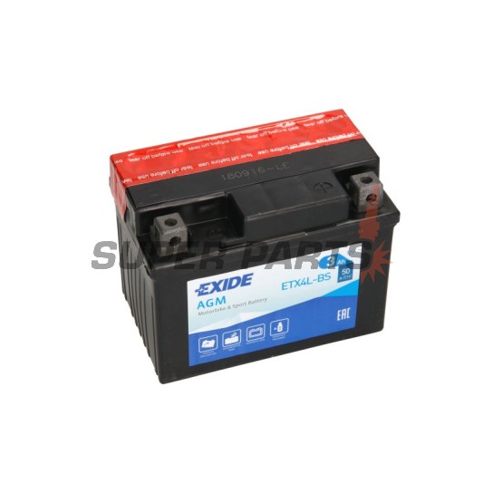 Μπαταρία -EXIDE- YTX4L-BS, 3Ah 12V