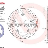 Δίσκος φρένου -BREMBO- 68B407C0, BMW F 650-800 (2006-2013)/HP2 1200 (2007-2008)/K 1200-1300 (2005-2011)/R 1200 (2004-2012)
