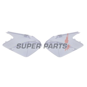 Πίσω πλαϊνά πλαστικά -POLISPORT- λευκά, SUZUKI RM 125/250 2001-2008