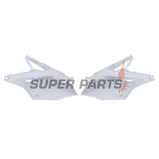 Πίσω πλαϊνά πλαστικά -POLISPORT- λευκά, KAWASAKI KX 450 2016-2018