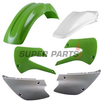 Σετ πλαστικών -POLISPORT- κόκκινο/λευκό, KAWASAKI KX 85 2001-2013