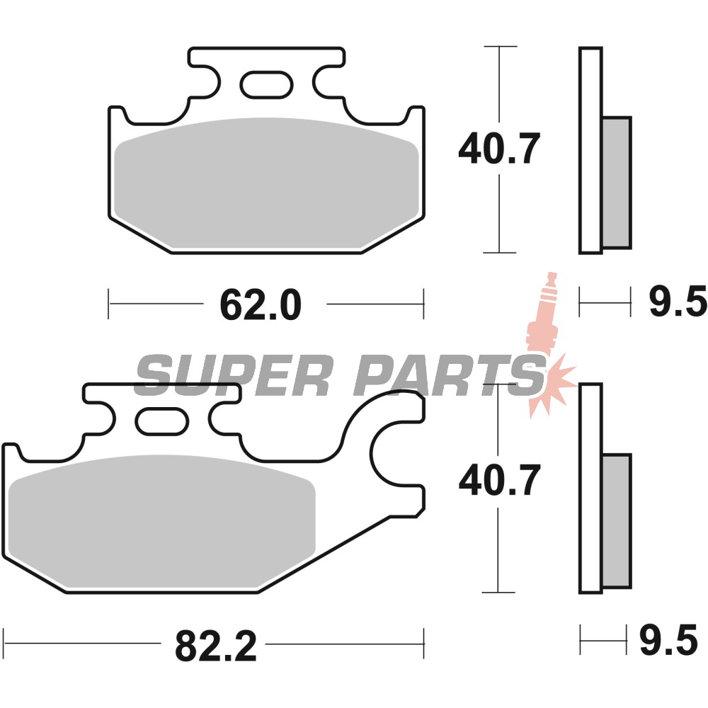 Τακάκια φρένων -BREMBO- 07GR49SD, Bombardier Outlander 400/Cannondale 400-440/Kawasaki KFX 450R/Suzuki Burgman 125 (2001-2011)