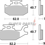 Τακάκια φρένων -BREMBO- 07GR49SD, Bombardier Outlander 400/Cannondale 400-440/Kawasaki KFX 450R/Suzuki Burgman 125 (2001-2011)
