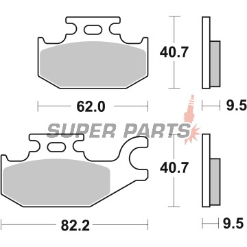 Τακάκια φρένων -BREMBO- 07GR49SD, Bombardier Outlander 400/Cannondale 400-440/Kawasaki KFX 450R/Suzuki Burgman 125 (2001-2011)