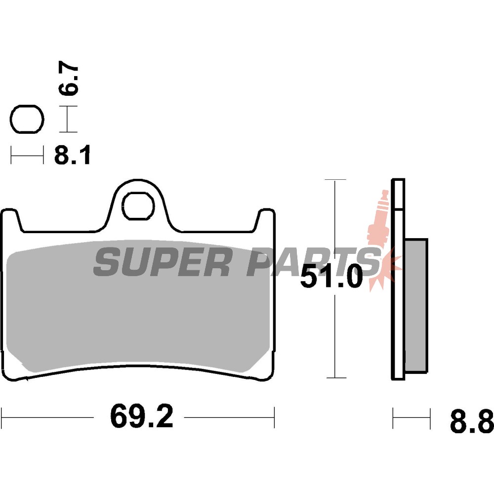 Τακάκια φρένων -BREMBO- 07YA23RC, Yamaha BT Bulldog/FJR1300/FZ1 Fazer/FZ6/TDM900/XJR1300/YZF-R1/YZF-R6