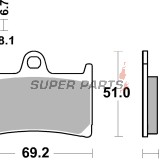 Τακάκια φρένων -BREMBO- 07YA23RC, Yamaha BT Bulldog/FJR1300/FZ1 Fazer/FZ6/TDM900/XJR1300/YZF-R1/YZF-R6