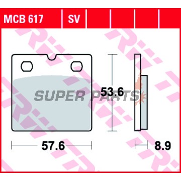 Τακάκια φρένων -TRW- MCB617SV, BMW K75/K100 (1988-1996), BMW R80/R100 (1984-1996)