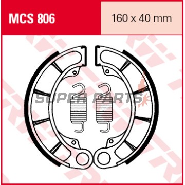 Σιαγόνες φρένων -TRW- MCS806, 160x40mm, Honda CB500T/CB750 Nighthawk/CBX650E/CX500-CX650C Custom/GL500-650 Silver Wing/NV600C/VF700-750 Magna-Sabre/VLX600 Shadow/VT600-750 Shadow ACE (1971-2004) + Kymco Venox 250 (2000-2010)