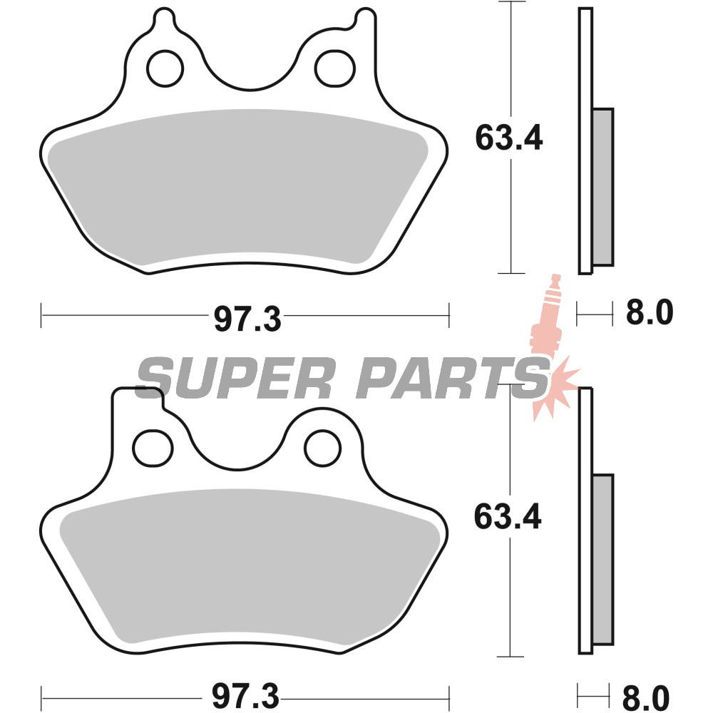 Τακάκια φρένων -BREMBO- 07HD16CC, Harley Davidson Road King, Electra Glide, Street Glide, Softail, Dyna, Sportster, V-Rod (2000-2017)