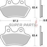Τακάκια φρένων -BREMBO- 07HD16CC, Harley Davidson Road King, Electra Glide, Street Glide, Softail, Dyna, Sportster, V-Rod (2000-2017)