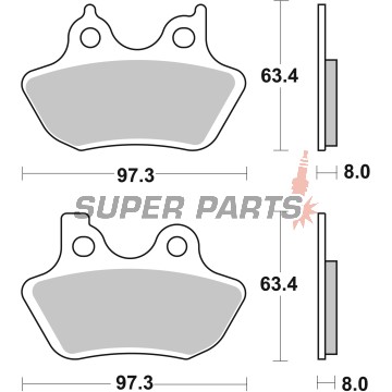Τακάκια φρένων -BREMBO- 07HD16SA, Harley-Davidson Road King/Electra Glide/Street Glide/Road Glide, Softail/Fat Boy/Heritage, Dyna Super Glide/Low Rider/Wide Glide, Sportster 883/1200, V-Rod