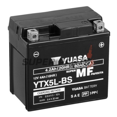 Μπαταρία -YUASA- YTX5L-BS, 4Ah 12V
