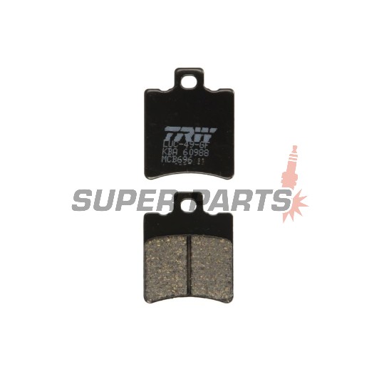 Τακάκια φρένων -TRW- MCB696, Aprilia SR/Leonardo/Gulliver, Benelli K2/Velvet, Gilera Runner/NRG/Typhoon, Honda SH/X8R, Malaguti F10/F12/Ciak, Piaggio NRG/TPH/Typhoon/Zip, Suzuki Katana (1992-2018)