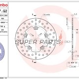 Δίσκος φρένου -BREMBO- 68B407G2, FB Mondial Piega/RZ/Starfighter 999-1000 (2004-2007)Yamaha XN/XQ (Teos/Maxster) 125-150 (2001-2004)