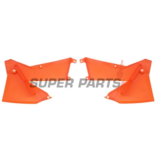 Μπροστινά πλαϊνά πλαστικά -POLISPORT- πορτοκαλί, KTM EXC, EXC-F, MXC, SX, SX-F, XC, XC-F 125-525 2005-2007