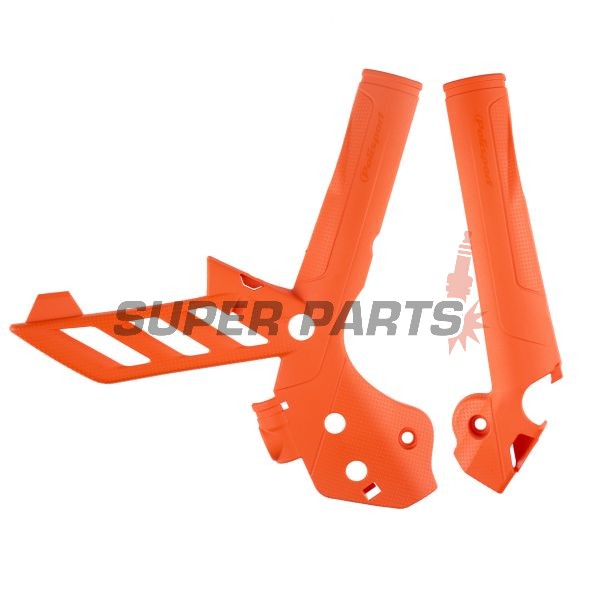 Προστατευτικά πλαισίου -POLISPORT- πορτοκαλί, KTM EXC, SX, SX-F, XCF-W, XC-W 50-505 2011-2016